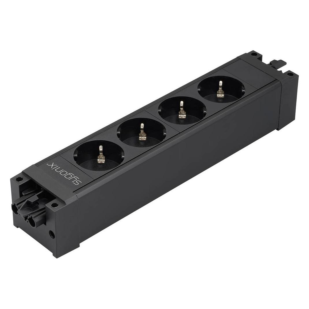 Sygonix SY-6872232 4fach Steckdosen-Modul ohne Schalter Schwarz (4x, GST18) (SY-6872232)