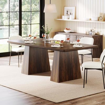 Jiallo "70"" Executive Office Desk, Large Modern with Thick Metal Frame, White"