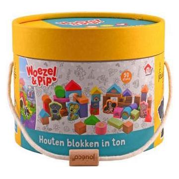 Johntoy Woezel &amp Pip - Holzklötze im Fass, 50 Stück. (69930406)