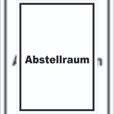 HB-Druck Abstellraum Schild mit Text Lager hochkant A3 Rückseite selbstklebend
