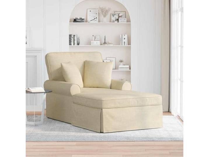 smnyxs Loungesessel mit Rock und Kissen, 3 Stück, cremefarben Modernes Design, klare Linien, Kissen 40 x 40 cm, abnehmbarer Bezug mit Reißverschluss, einfache Pflege