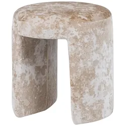 Polsterhocker Charlie - Strukturstoff Beige