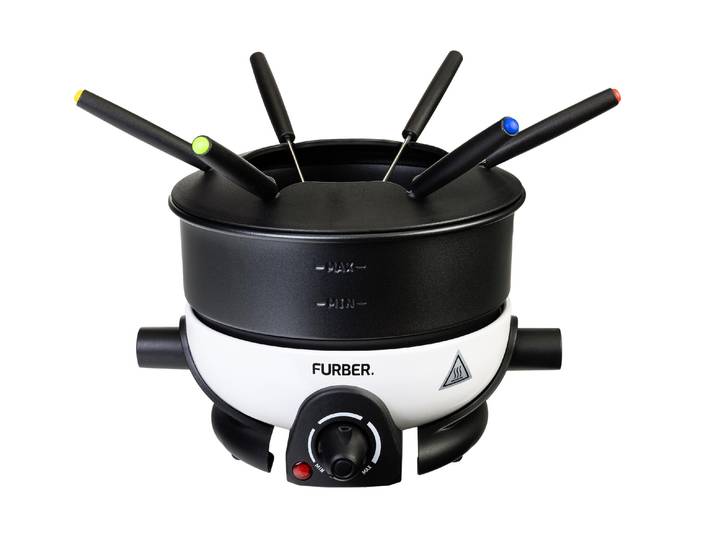 FURBER Fondue Alpy 9 Teile , schwarz (schwarz, weiß), Fondues, Fondue