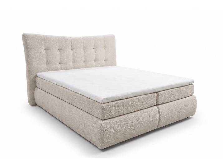 Boxspringbett STRATOS beige 180x200cm halbfest