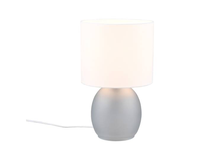 Lampe de table Lola Ø 18cm Gris/Gris Tissu mélangé E14