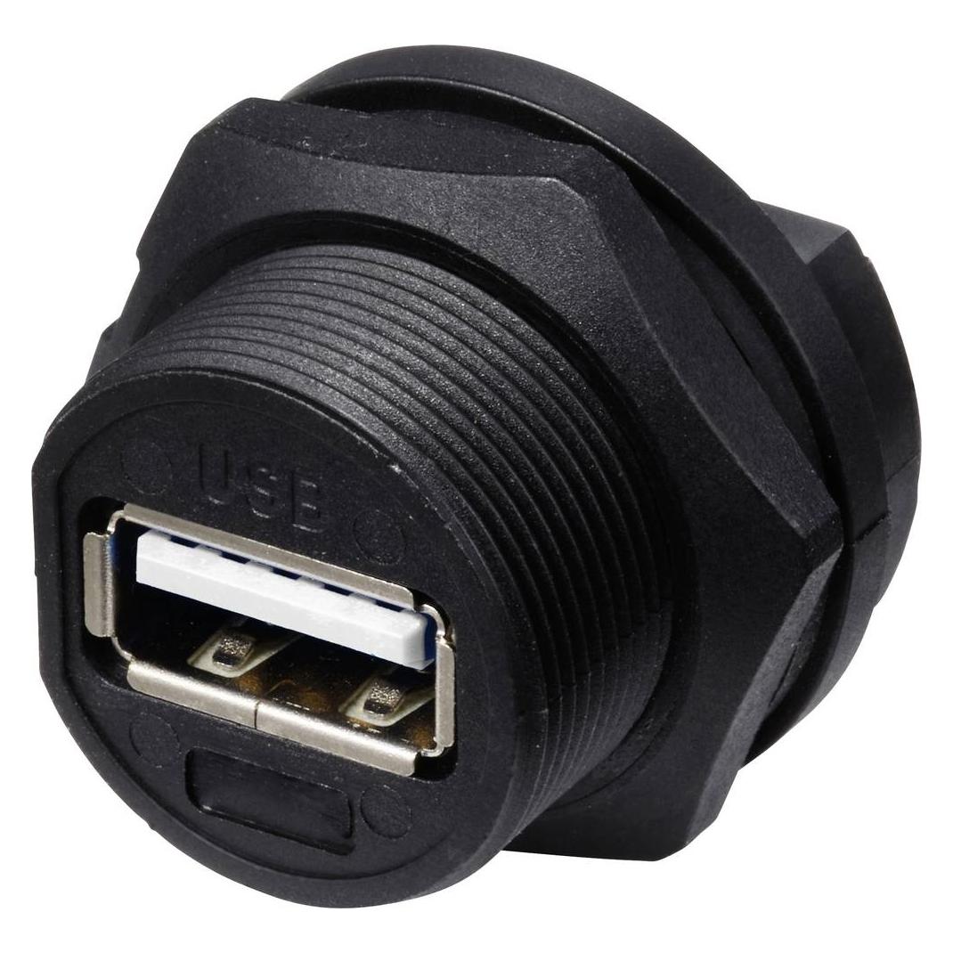 Tru Components USB 2.0-Buchse für die rückseitige Montage (Gewinde) TC-E13T-FU2-PPF TC-135435 (TC-13543552)