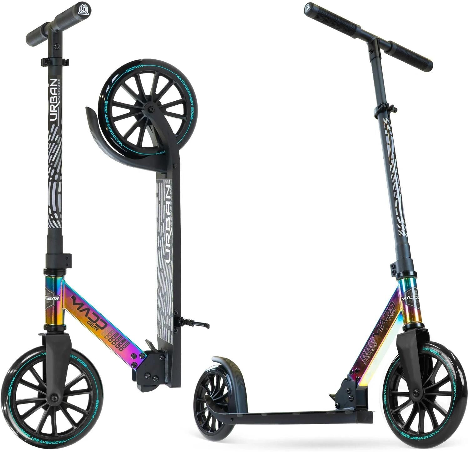 Scooter MADD GEAR "MG Urban Renegade Neochrom", mehrfarbig, Roller, KinderL:54,5cm, Scooter, L:54,5cm mehrfarbig Einheitsgröße