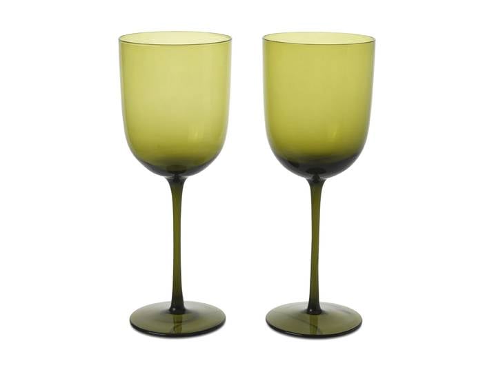 Ferm Living Verre à vin rouge Host 36 cl Lot de 2 Vert mousse