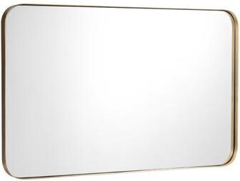 Costway 32 Inch x 20 Inch Metal Frame Wall-Mounted Rectangle Mirror-Golden