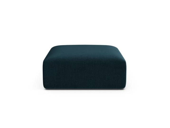 Pouf en velours pétrole profond