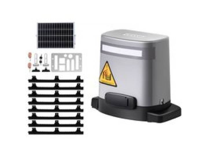 VEVOR Motorisation de Portail Coulissant, 280 W, Ouvre-portail Solaire Électrique pour Portes 20 m et Charge 816 kg, Moteur de Porte Coulissante à Crémaillère, Système d'Ouverture de Portails d'Allée