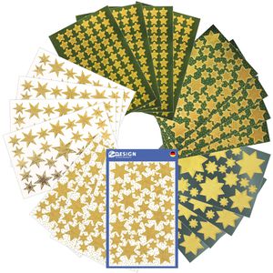 Zweckform Sticker Z-Design 51000, Set Sterne, Glanzpapier, Folie, 844 Aufkleber, 844 Stück