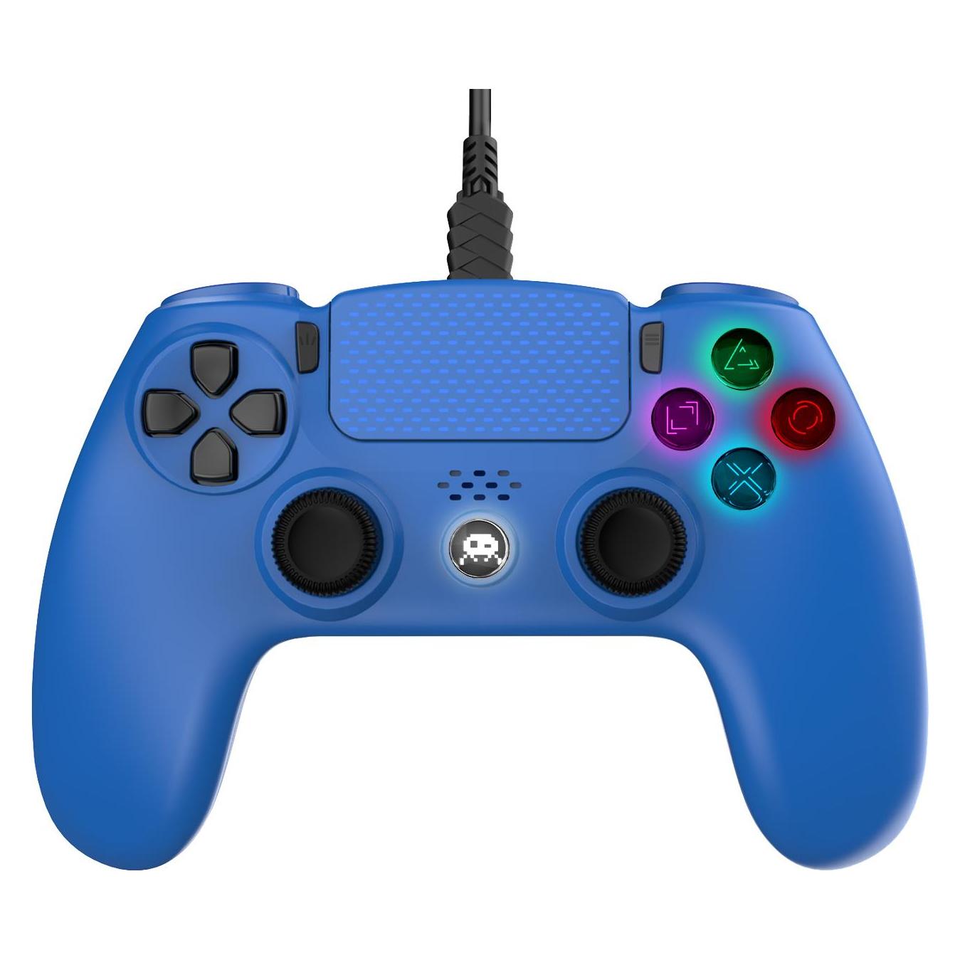 Trade Invaders Freaks and Geeks - Kabelgebundener Controller für PS4 mit 3M Kabel - Blau (PS4) (140061g)