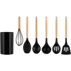 Maku Küchenhelfer-Set, Kochbesteck, Schwarz, Braun