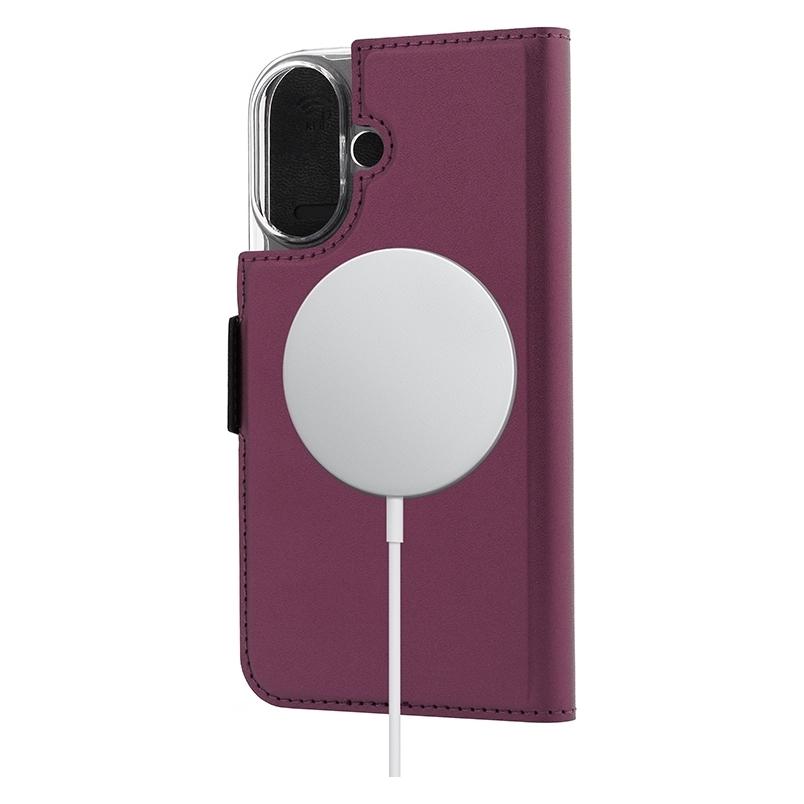 Wave BookCase Tasche, MagSafe kompatibel, Apple iPhone 16, Smoky Sangria (Apple iPhone 16) (WAVE-MSBC-AP-IP16-SM)