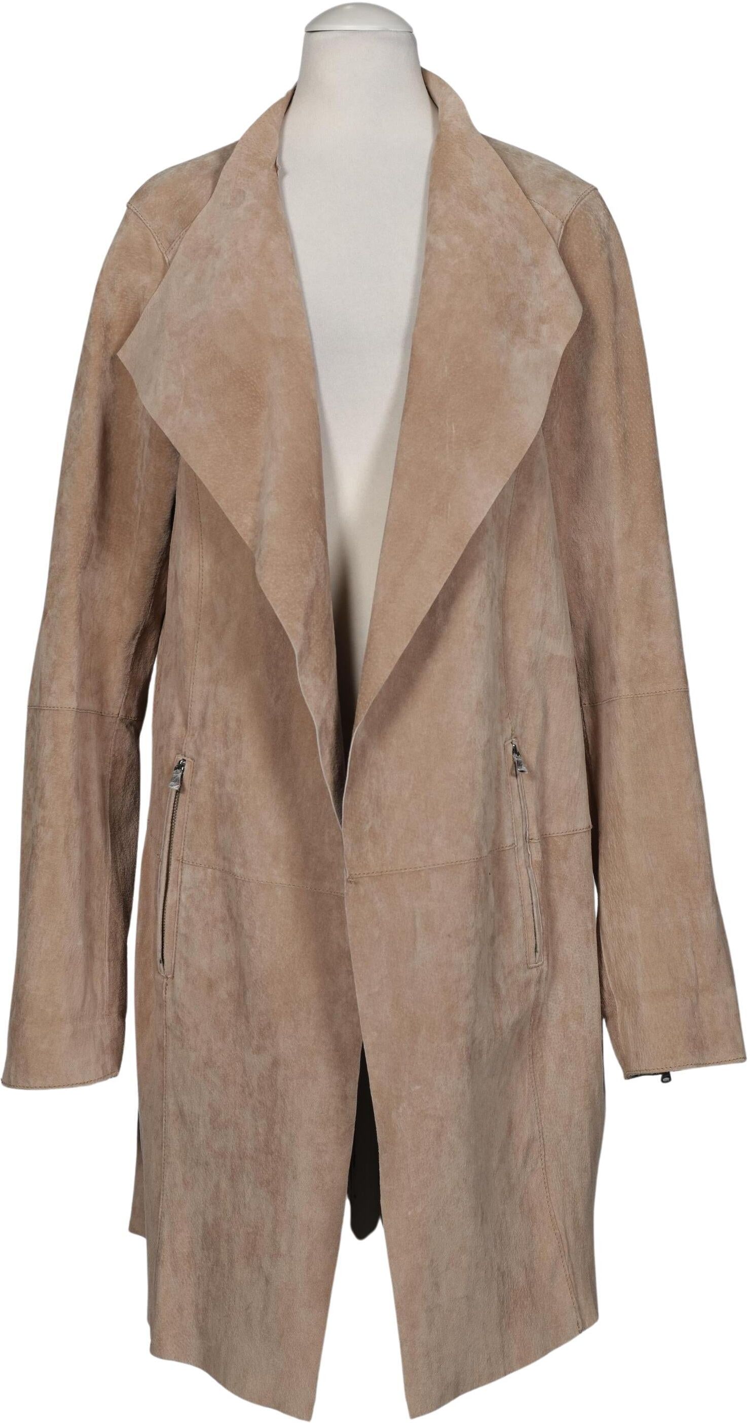 Oakwood Damen Mantel, Beige, Gr. XS, Leder - Second Hand