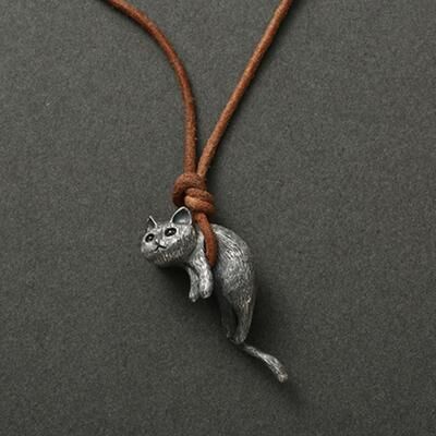 Discount Dollar Deals Creative Cat Pendant Necklace For Couples Personalized Jewelry Gift For Cat Lovers Unique Design For Women Men Creative Cat Pendant Necklace For Couples Personalized Jewelry Gift For Cat Lovers Unique Design For Women Men