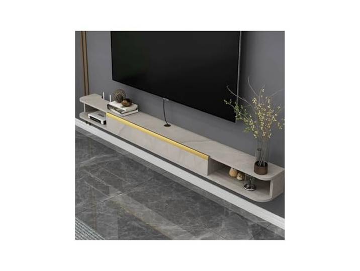 DFHS46JK Multimedia-Möbel Wandmontierter schwebender TV-Schrank, Regal unter dem Wohnzimmer für das Wohnzimmer(Light Gray,180x19.8x16cm)