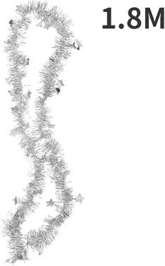 Combo Retail Shop Christmas PVC Tinsel Ribbon Garlands, Colorful Star Ornaments For Tree And Home Decor a silver