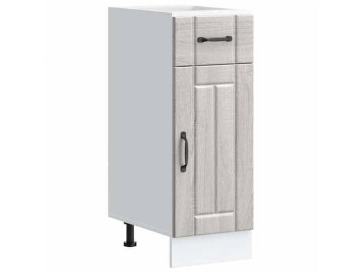 fsahslih Küchenunterschrank Lucca 30x46x81,5 cm Grau Sonoma Holzwerkstoff Kompakter Beistellschrank für die Küche mit verstellbaren Füßen, Schublade und Fach für optimalen Stauraum.