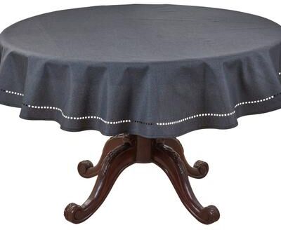 Saro Lifestyle Solid Textured Tablecloth with Clean Drape, Minimal Decorative Edge, and Versatile Styling for Dining and Entertaining