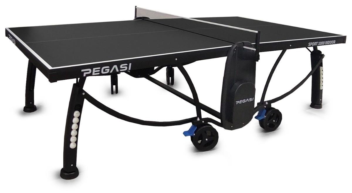 Pegasi Tischtennisplatte 1000 - Indoor Tischtennis - Tischtennistisch - Tischtennistisch Klappbar - Tischtennisplatte Indoor - Faltbare tischtennisplatte - Table Tennis - Table Indoor - Schwarz