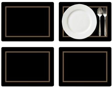 "Pimpernel Classic Cork Backed Placemat Set Lacquered Heat Stain Resistant - 15.7"" x 11.7"" each"