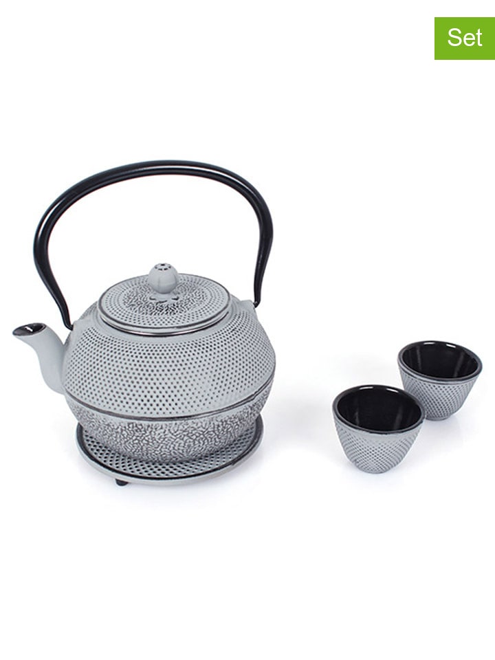 Echtwerk 4tlg. Set: Teekanne in Grau - 1,1 l - onesize
