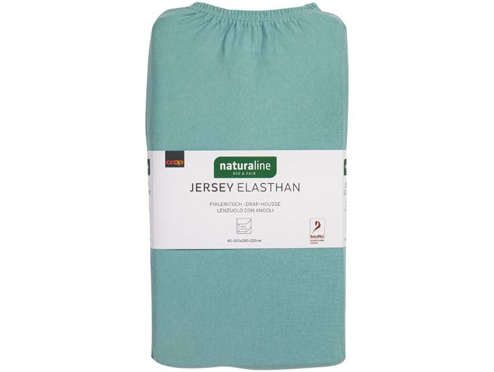 Naturaline Textil Bio Fixl. Jersey EA 90x200 aqua