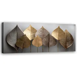 WANDBILD minimalismus goldene blätter abstraktion