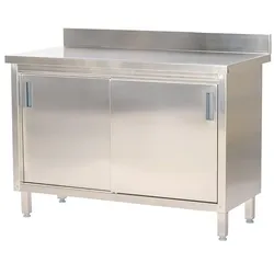 Romux® Edelstahltisch für Gastronomie Wandmontage mit Schiebetüren1400x800x850 mm Zerlegbar | Arbeitstisch aus Edelstahl für Bar und Restaurant