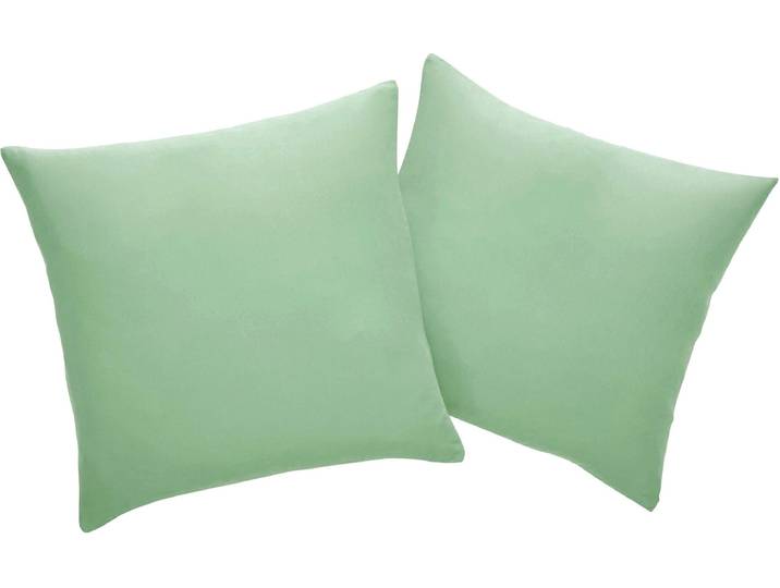 Dekokissen GOODPRODUCT Parry Microfaser , grün (lindgrün, unifarben), B:40cm L:40cm, Polyester, Dekokissen_Sitzkissen_Kissenhüllen, Dekokissen, 2-er Set, unifarben, Kissenhüllen ohne Füllung, mit Reissverschluss