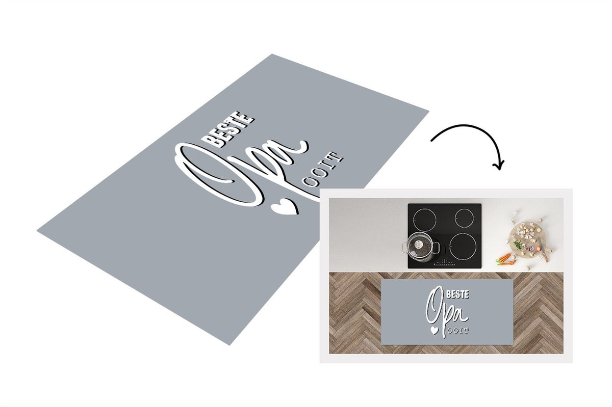 KitchenYeah Keukenloper Quote Beste Opa Ooit - Vinyl - 120 x 60 cm