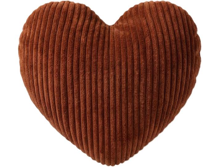 Dekokissen DONE. SHAPE HEART , braun (zoom rust, cord herz), B:45cm H:10cm L:45cm, Kunstfaser, Polyester, Dekokissen_Sitzkissen_Kissenhüllen, Dekokissen, Drei Stoffvarianten: Chenille, Bouclé und Kord
