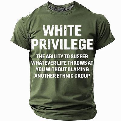 Herren Grafik T-Shirt 'Weißes Privileg' Neu definiert Aussage Kurzarm Oberteil