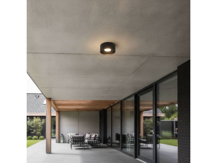 Strakke plafondlamp Oran Ø 12cm zwart Artdelight - PL ORAN ZW