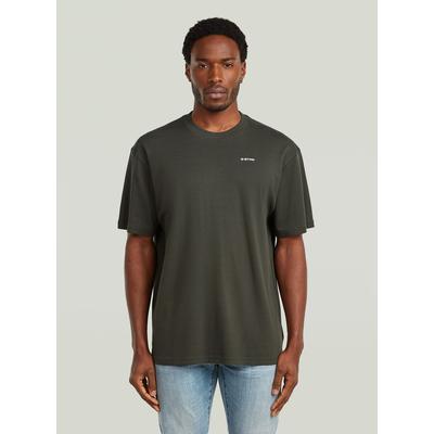 T-Shirt G-STAR "Rib Insert Relaxed T-Shirt", Herren, Gr. L, grün (asfalt), Obermaterial: 100% Baumwolle, Shirts T-Shirt