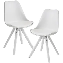WOHNLING 2er Set Esszimmerstuhl Retro WL6.136 weiß