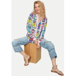 Bluse mit skizziertem Dosen-Print Mehrfarbig 38
