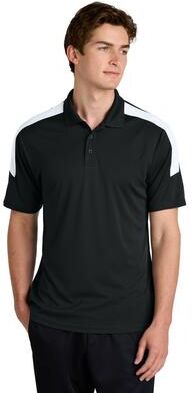 Sport-Tek ST104 Competitor United Polo Shirt in Black/White size 4XL   Polyester