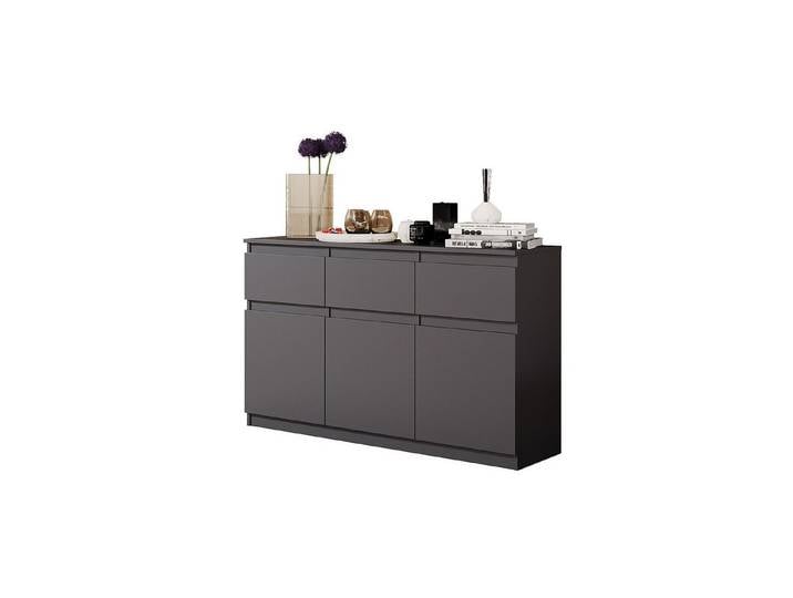 Furnica Kommode Sideboard NOAH 120cm - Anthrazit Grau