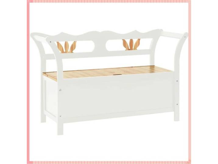 Banc - Bois de sapin - Rangement - Couloir - Blanc - 107x45x75 5 cm