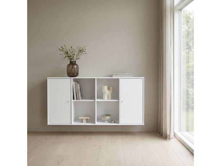 Sideboard, 136x69 cm, Massivholz & Spanplatte, Weiß, Mit Türen, Klassisch, HAMMEL FURNITURE