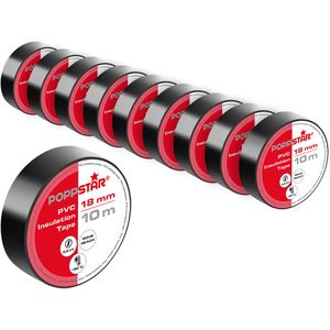 Poppstar Isolierband 1008618, schwarz, 18mm x 10m