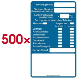 EICHNER 2 Rollen je 250 Kundendienst-Aufkleber »Inspektion« blau, 6x4 cm