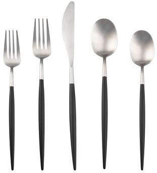 Cambridge Evora Satin Black-Handle 20-Piece Flatware Set