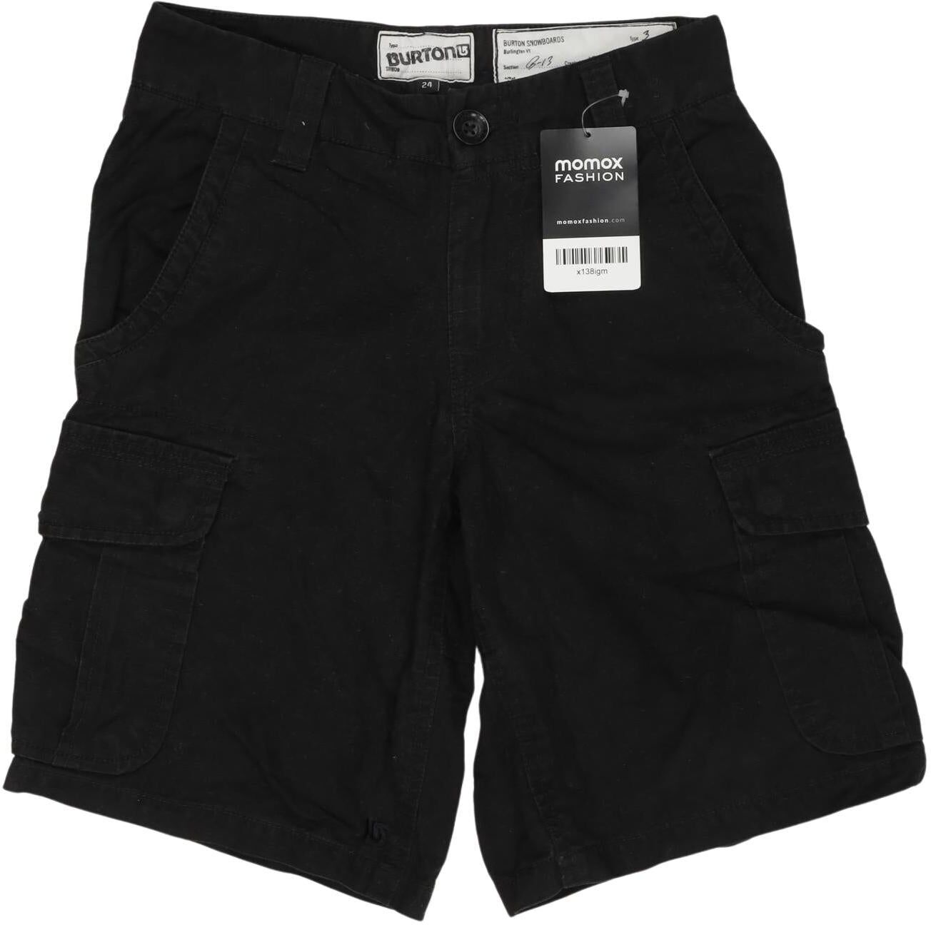Burton Damen Shorts, Schwarz, Gr. W24, Baumwolle - Second Hand