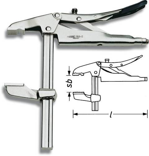 Hazet 753-2 Gripzange Gerade mit Prismenaussparung 5 - 75mm 260mm