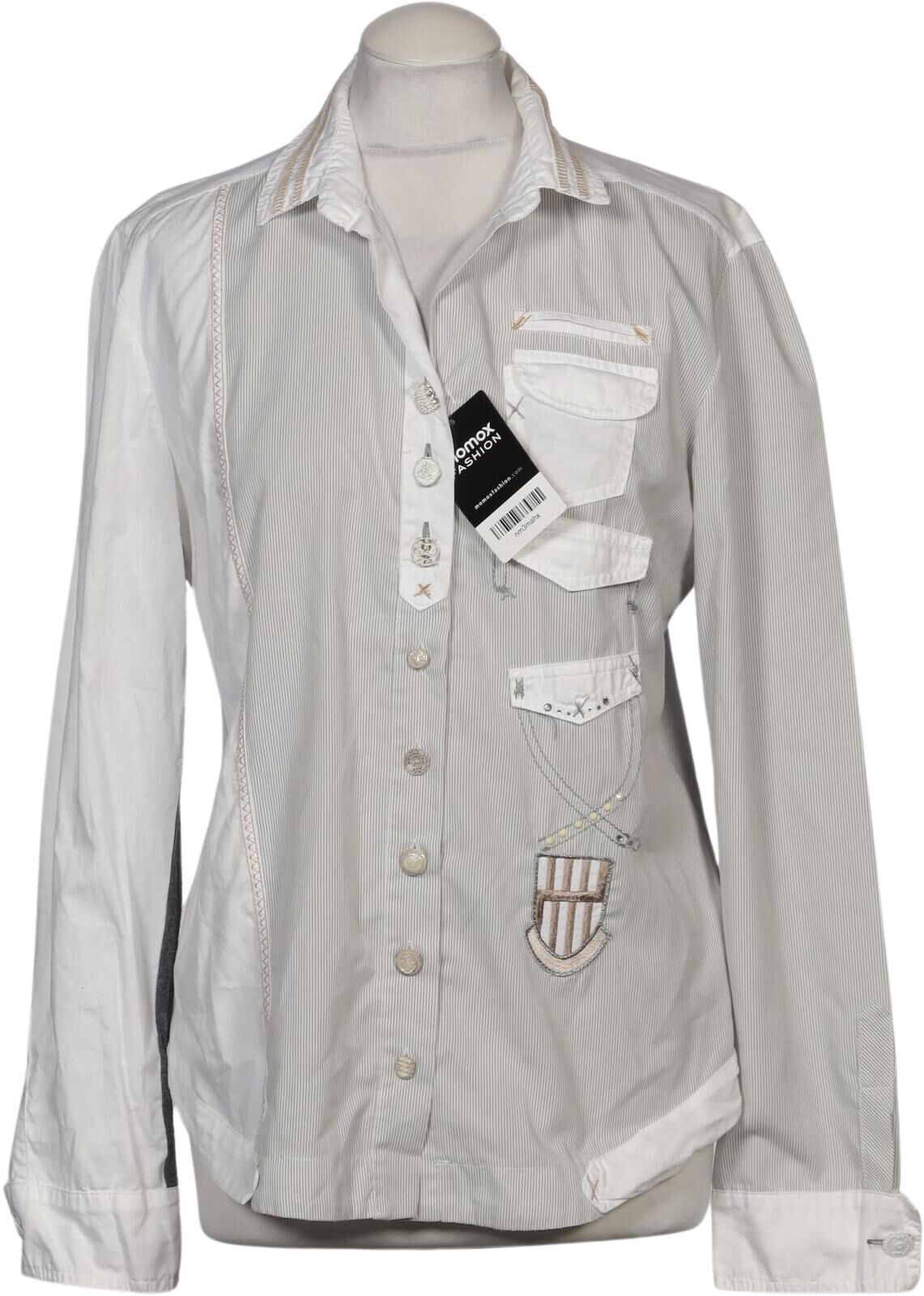 Elisa Cavaletti Damen Bluse, Grau, Gr. M, Synthetik / Baumwolle - Second Hand