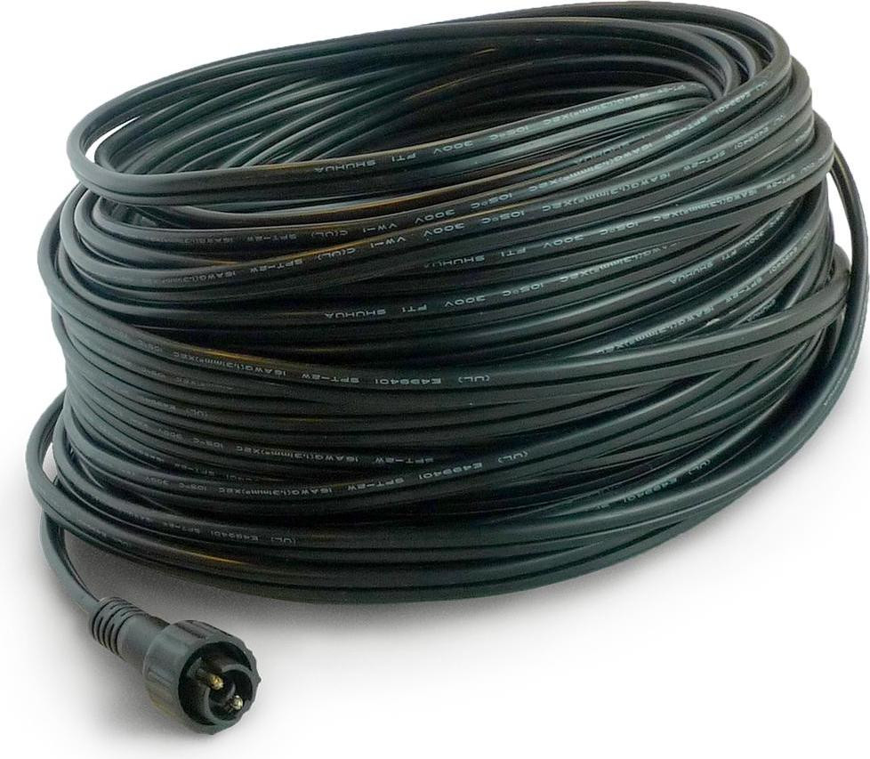 Techmar Flex hoofdkabel voor tuinverlichting, 25 meter, zwart